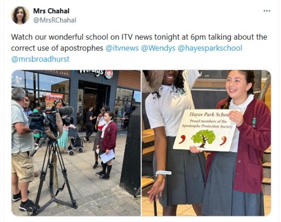 Year 6 Apostrophe Protection Society Help Wendy's!